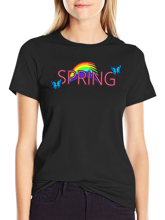 Spring Rainbow Butterfly Graphic Tee
