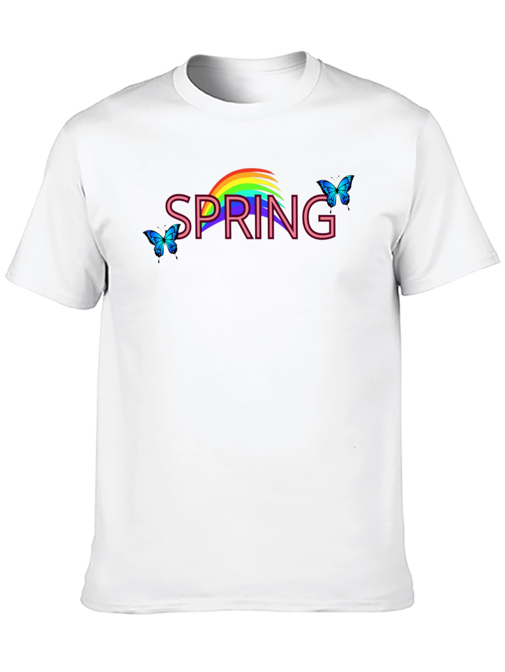 Spring Rainbow Butterfly Graphic Tee