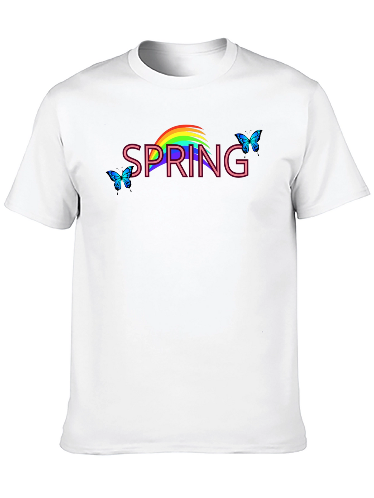 Spring Rainbow Butterfly Graphic Tee
