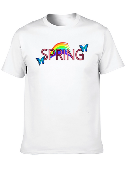 Spring Rainbow Butterfly Graphic Tee