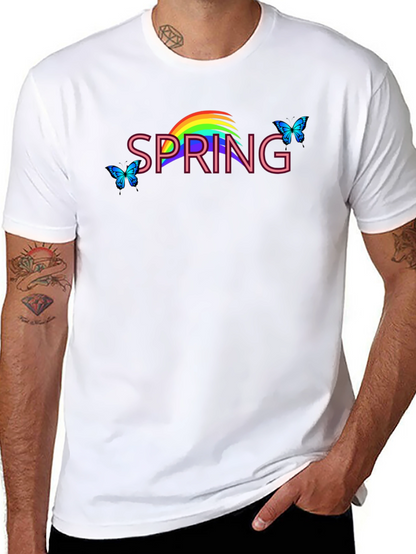 Spring Rainbow Butterfly Graphic Tee