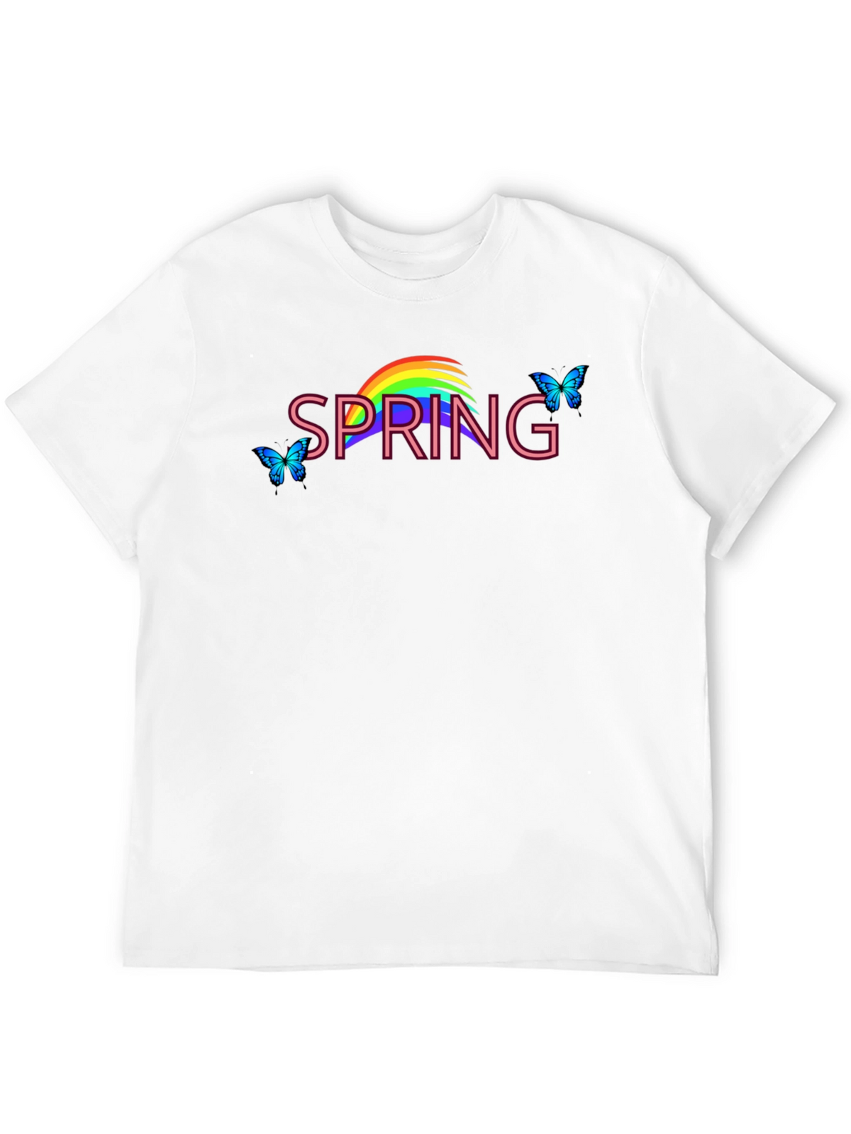 Spring Rainbow Butterfly Graphic Tee