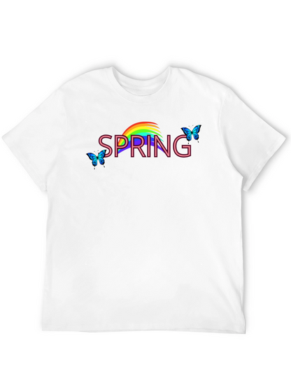Spring Rainbow Butterfly Graphic Tee