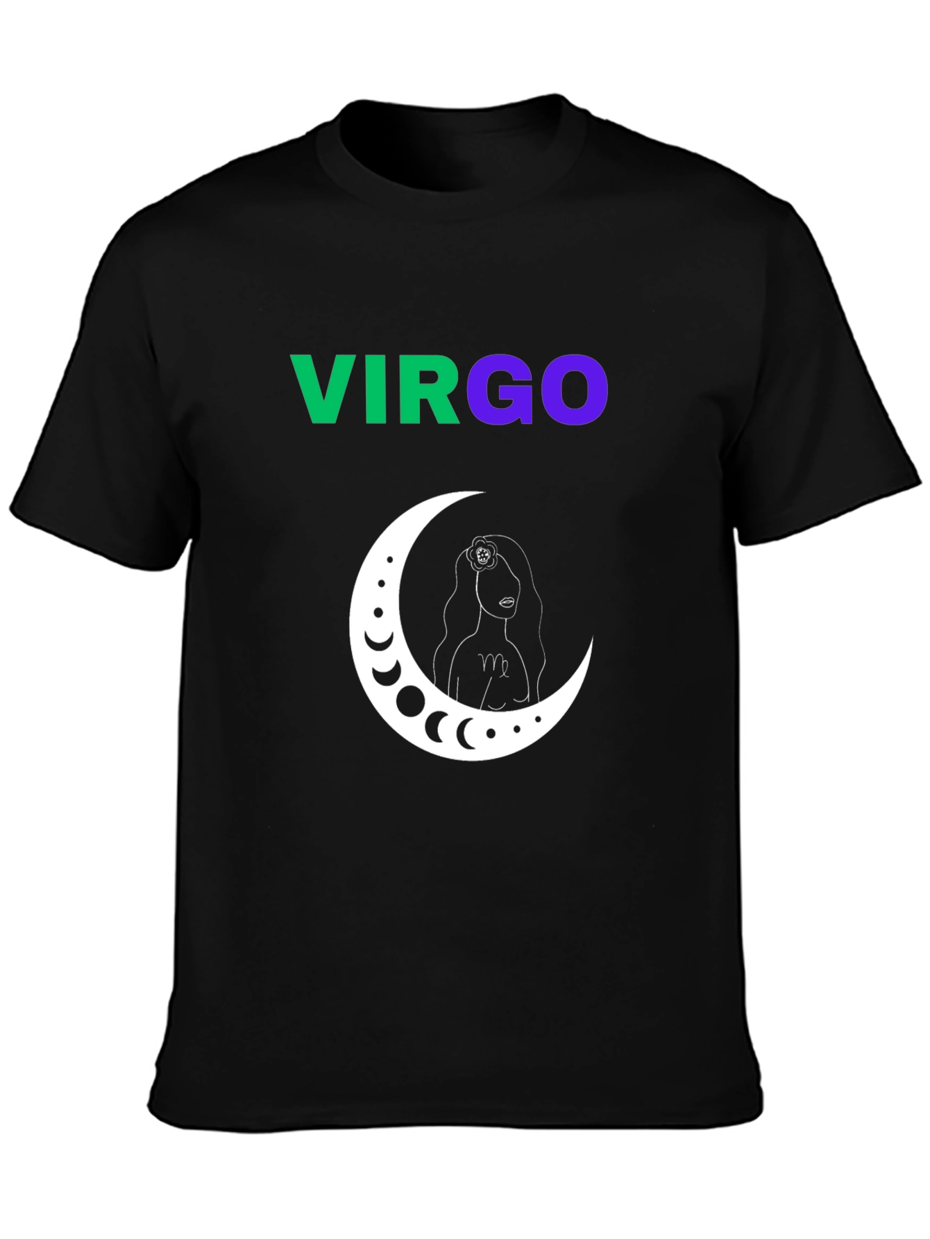 Virgo Zodiac Sign T-Shirt - Black