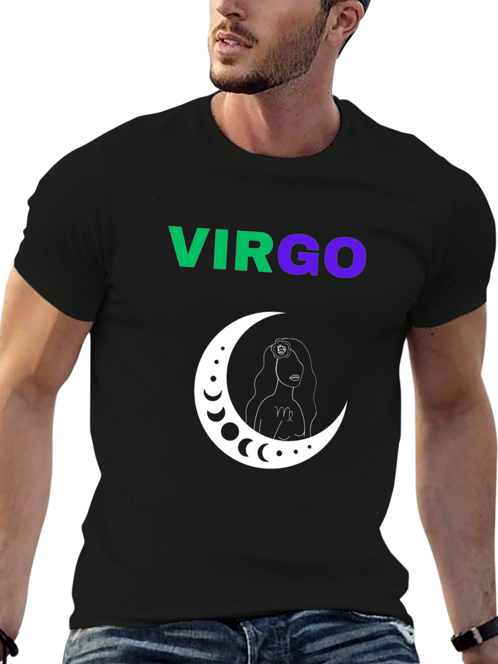 Virgo Zodiac Sign T-Shirt - Black