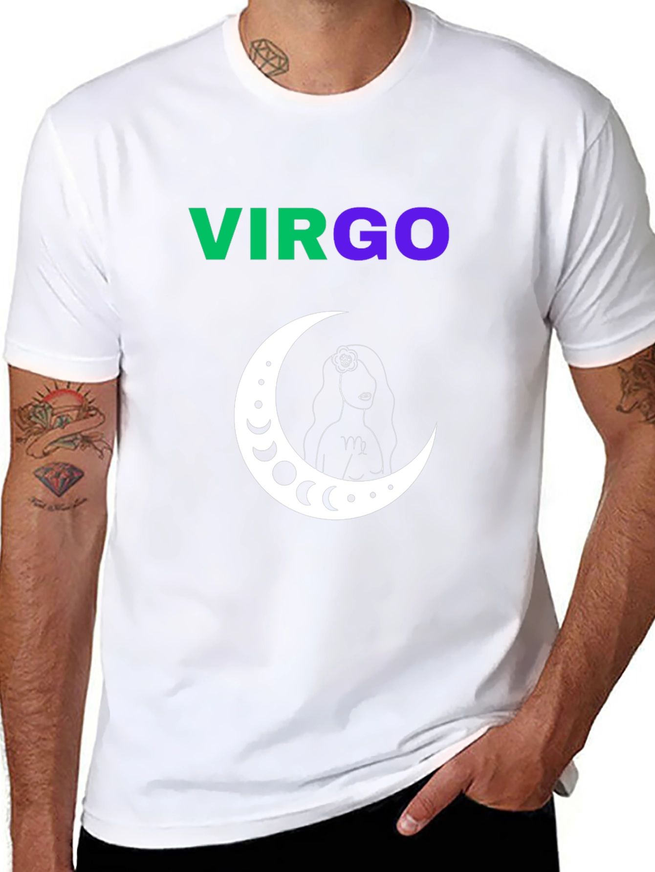 Virgo Zodiac Sign T-Shirt - Black