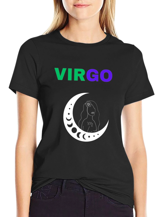 Virgo Zodiac Sign T-Shirt - Black