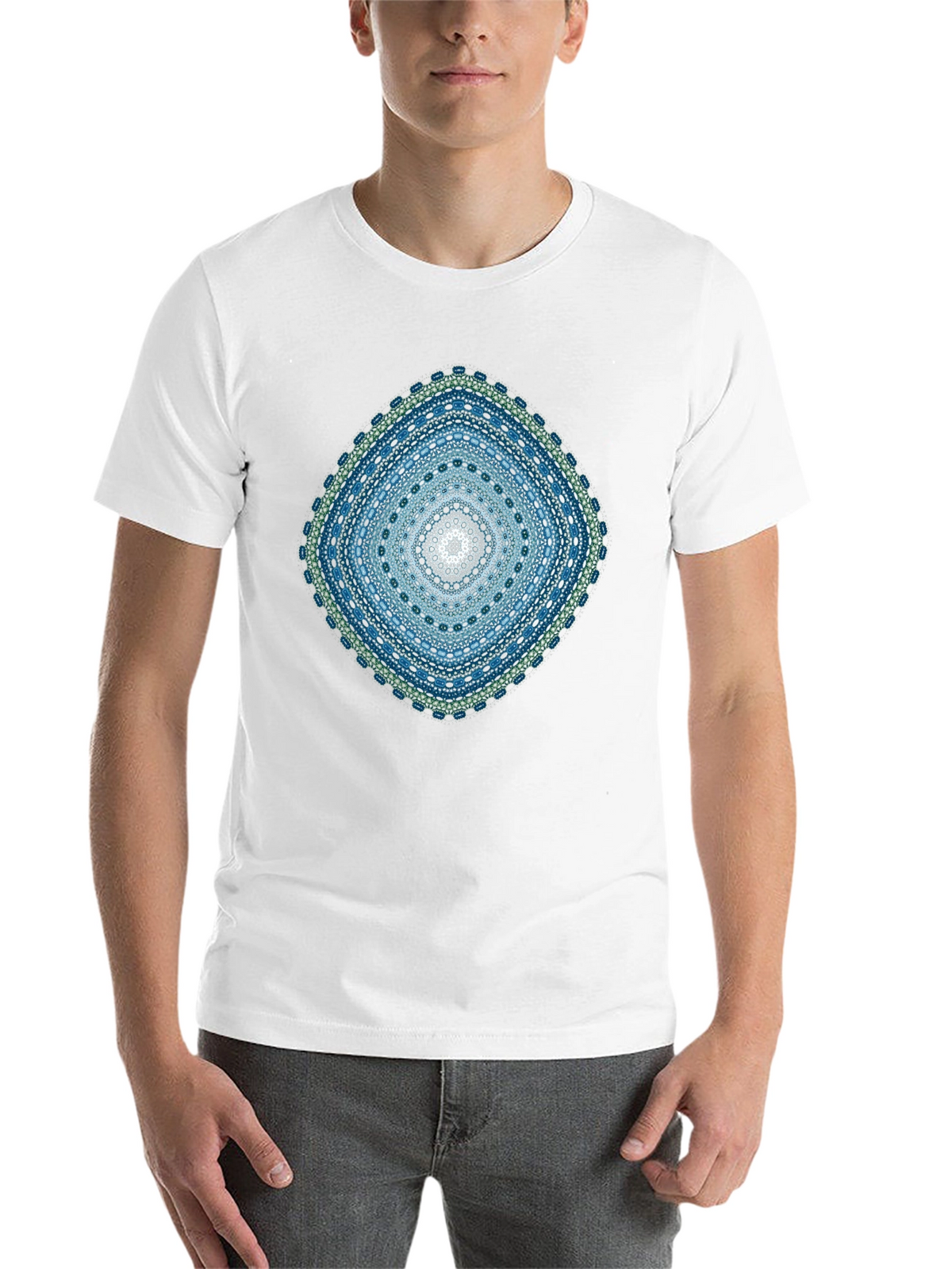 Geometric Mandala Print Black T-Shirt