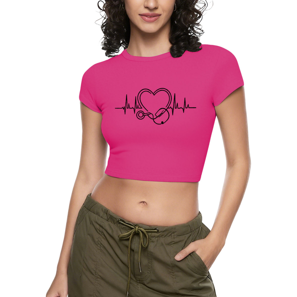 Cute Cupcake Owl Kawaii Hot Pink Crop Tee