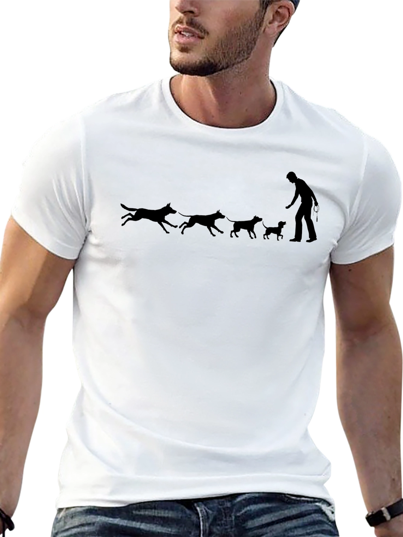 Dog Walker Tee - Black Graphic Print