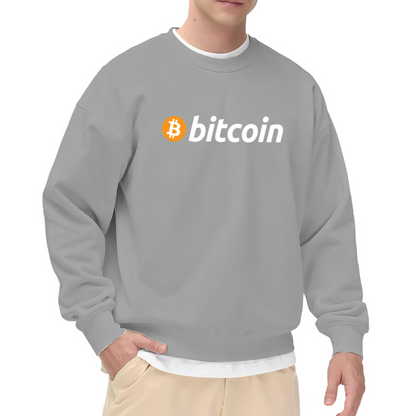 Bitcoin Logo Crypto Minimalist Crewneck Sweatshirt | BTC Cryptocurrency Icon Pullover, Investor Gift
