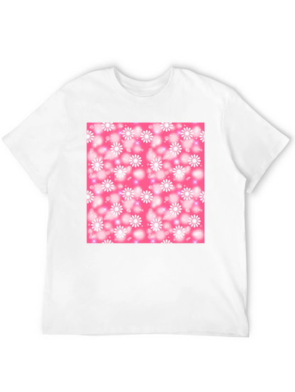 Snowflake Pattern T-Shirt - Pink Winter Design