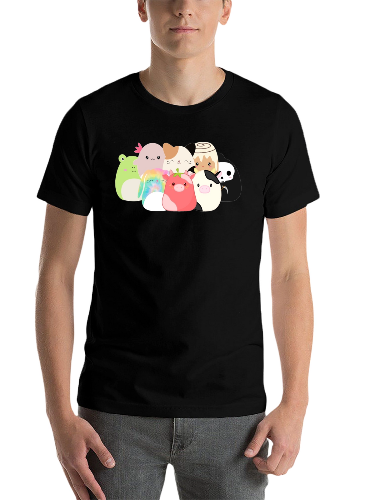 Cute Squishmallow Graphic Black Tee