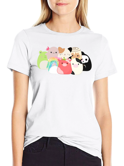 Cute Squishmallow Graphic Black Tee