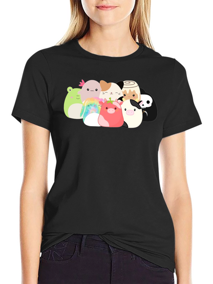 Cute Squishmallow Graphic Black Tee