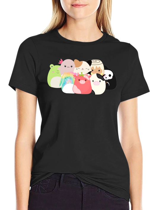 Cute Squishmallow Graphic Black Tee