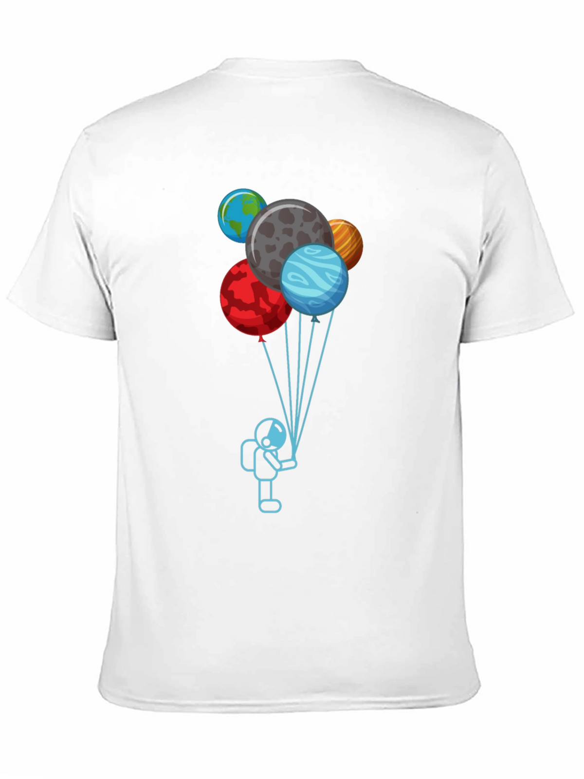 Astronaut Planet Balloons Graphic Tee