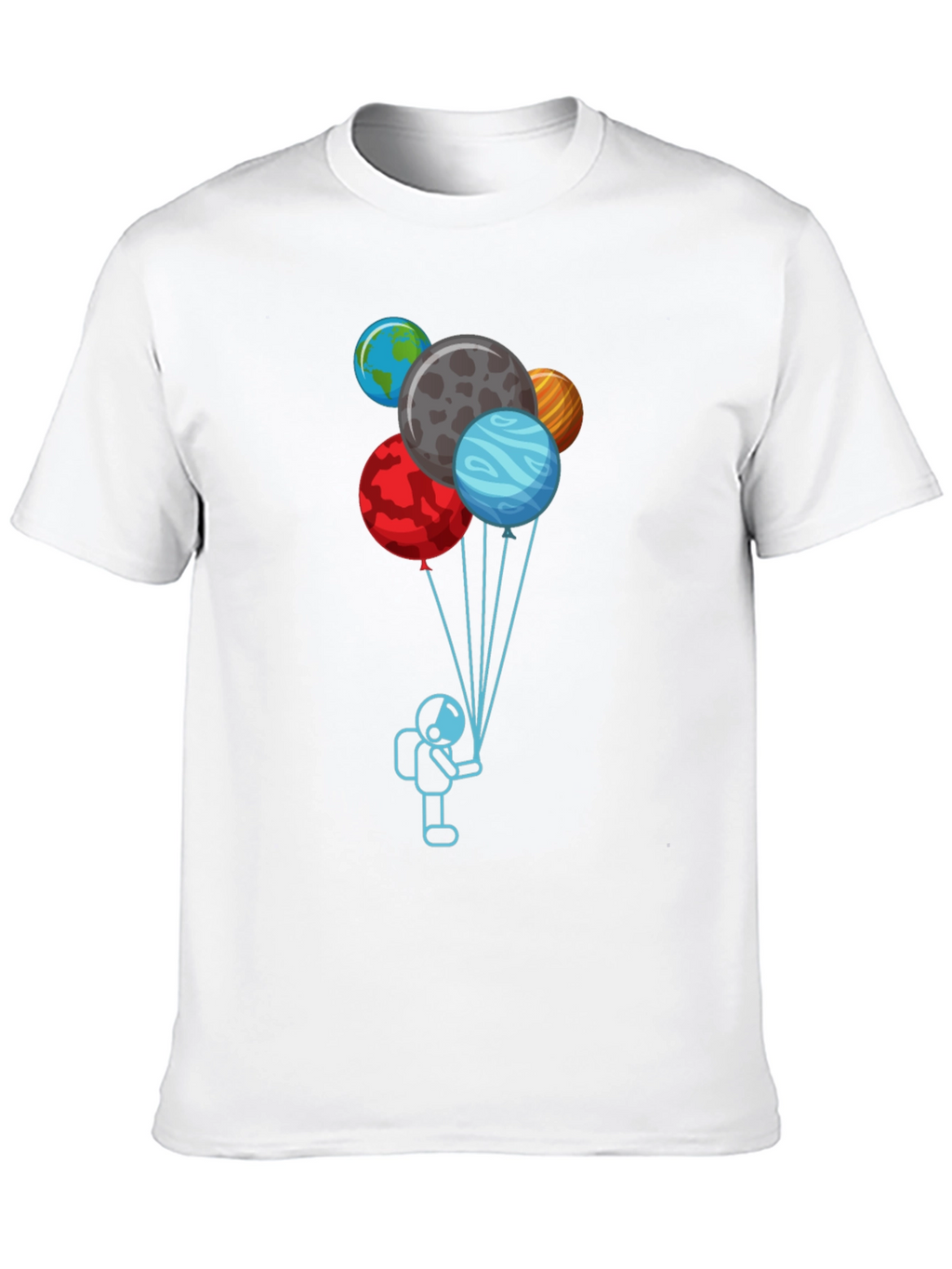 Astronaut Planet Balloons Graphic Tee