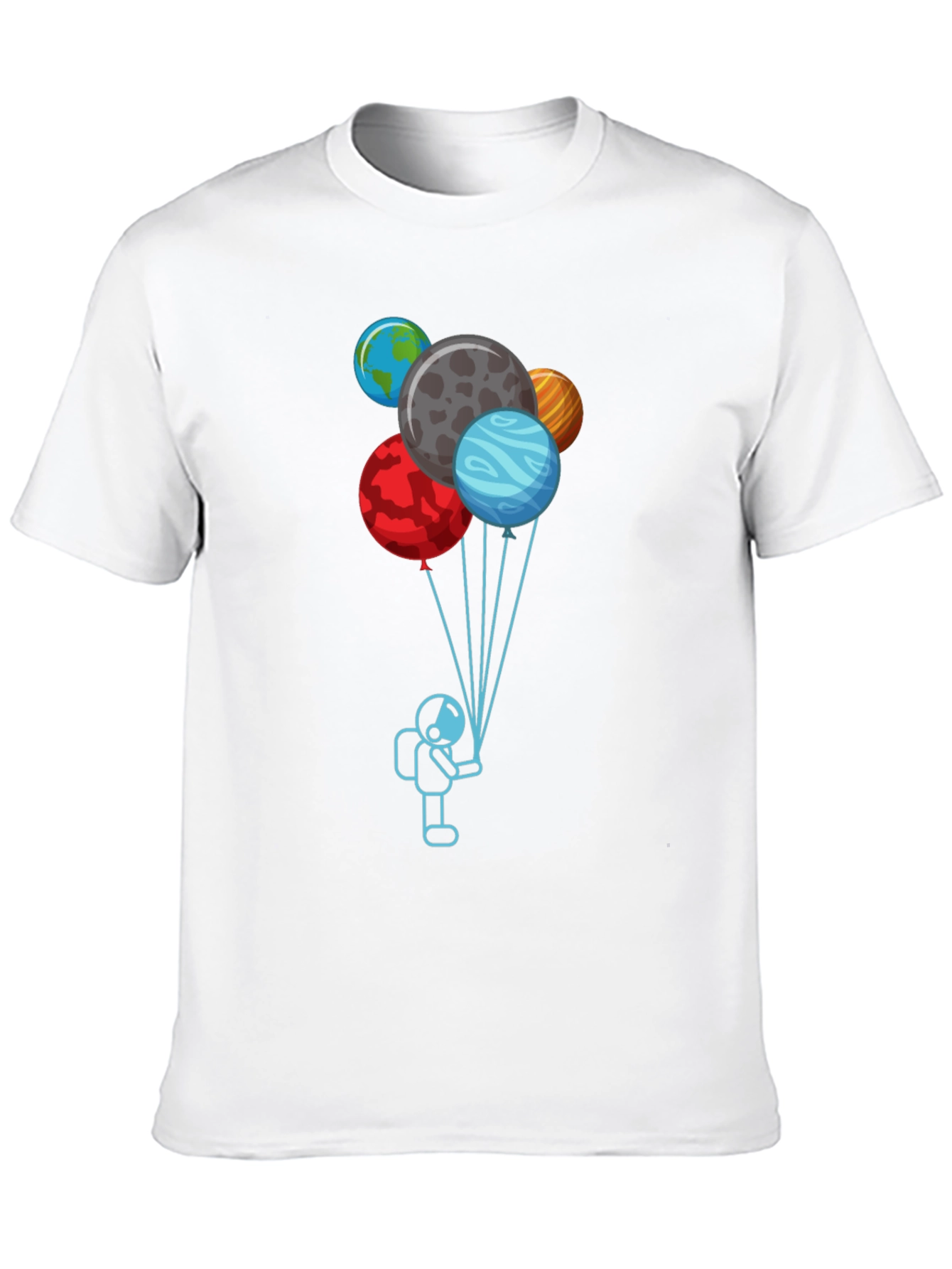 Astronaut Planet Balloons Graphic Tee