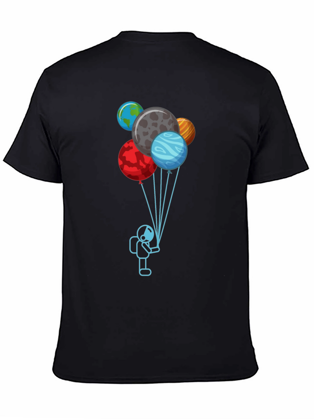 Astronaut Planet Balloons Graphic Tee