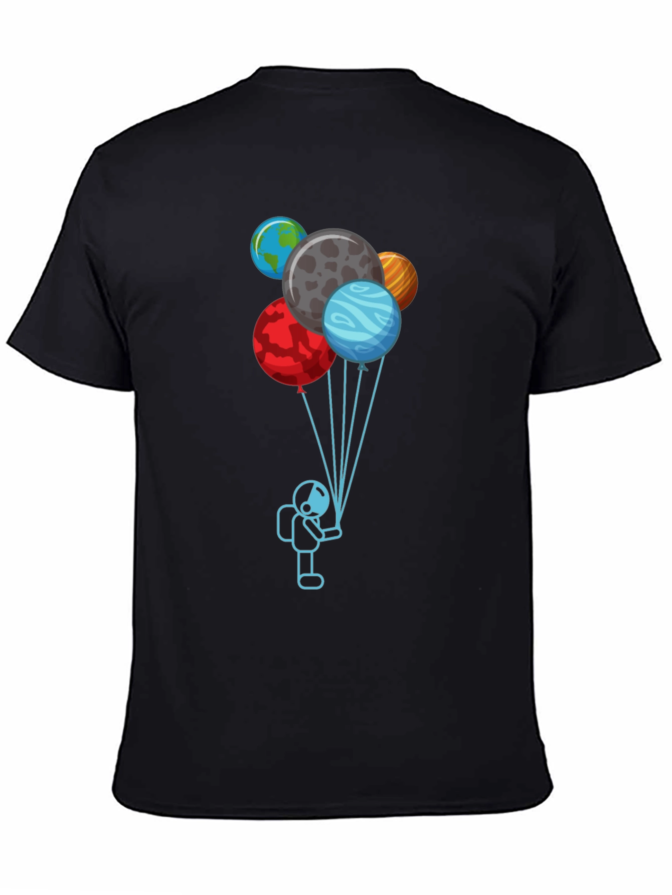 Astronaut Planet Balloons Graphic Tee