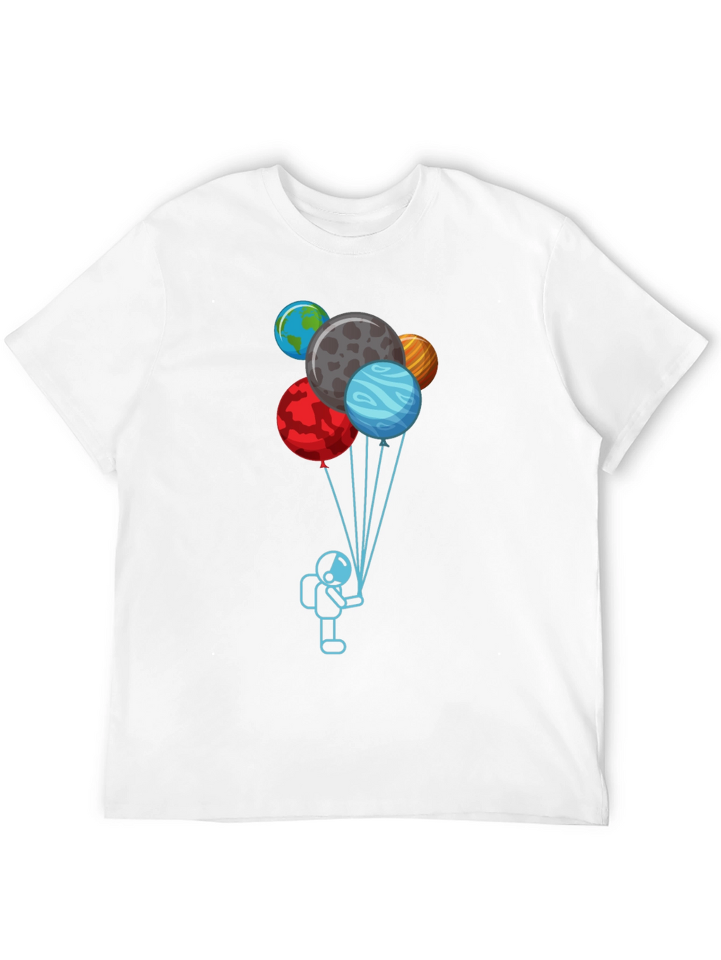 Astronaut Planet Balloons Graphic Tee