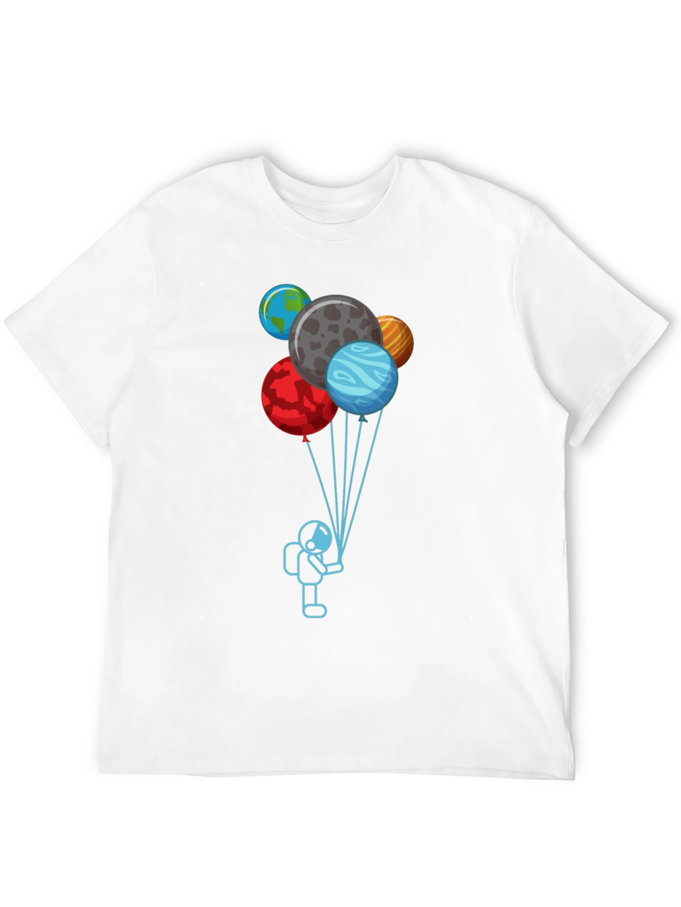 Astronaut Planet Balloons Graphic Tee
