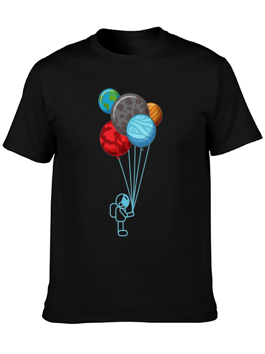 Astronaut Planet Balloons Graphic Tee