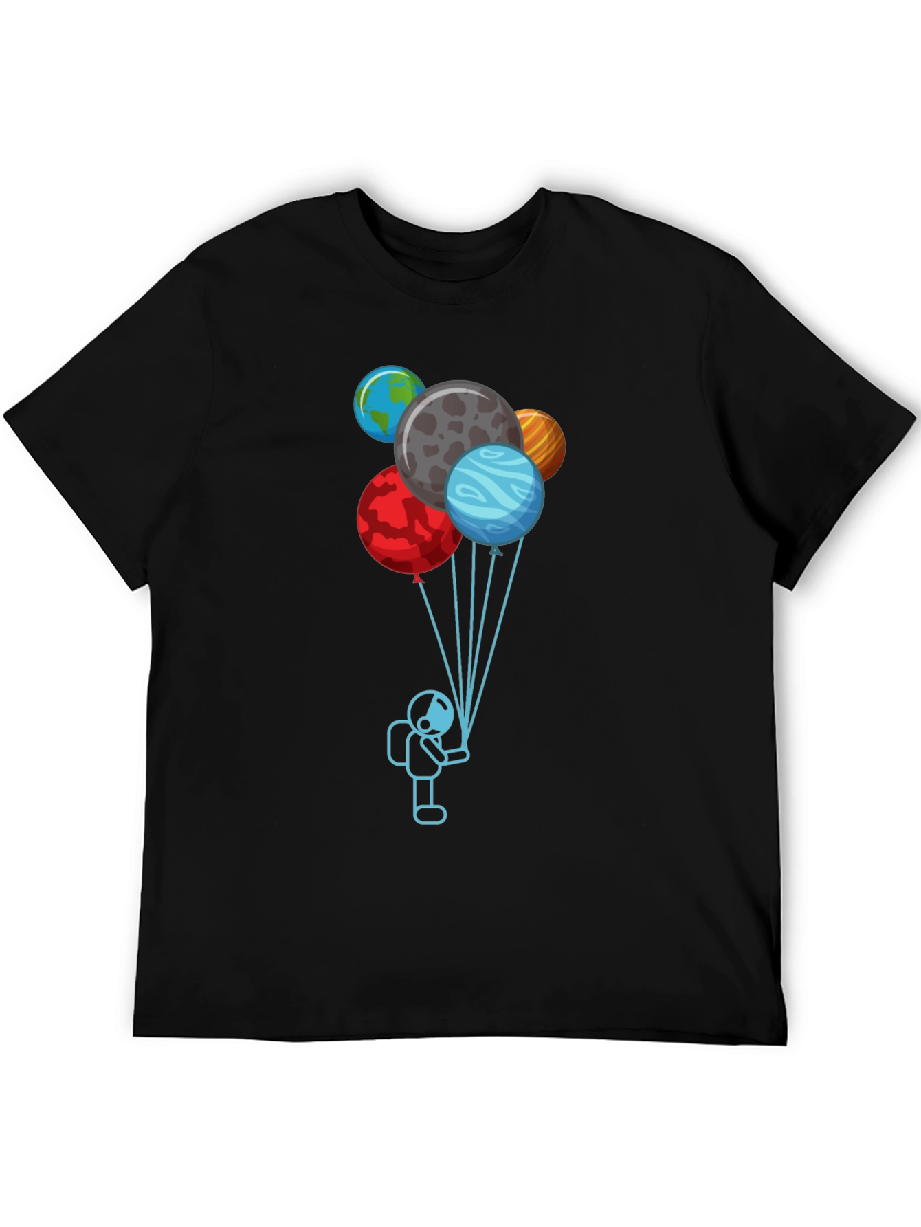 Astronaut Planet Balloons Graphic Tee