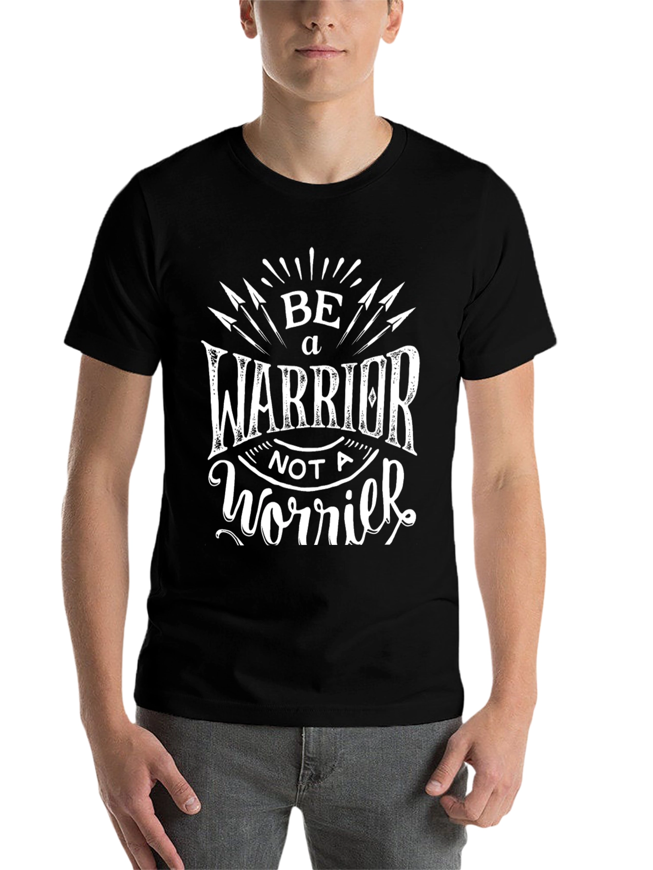 Be a Warrior Graphic Tee - Inspiring Black T-Shirt