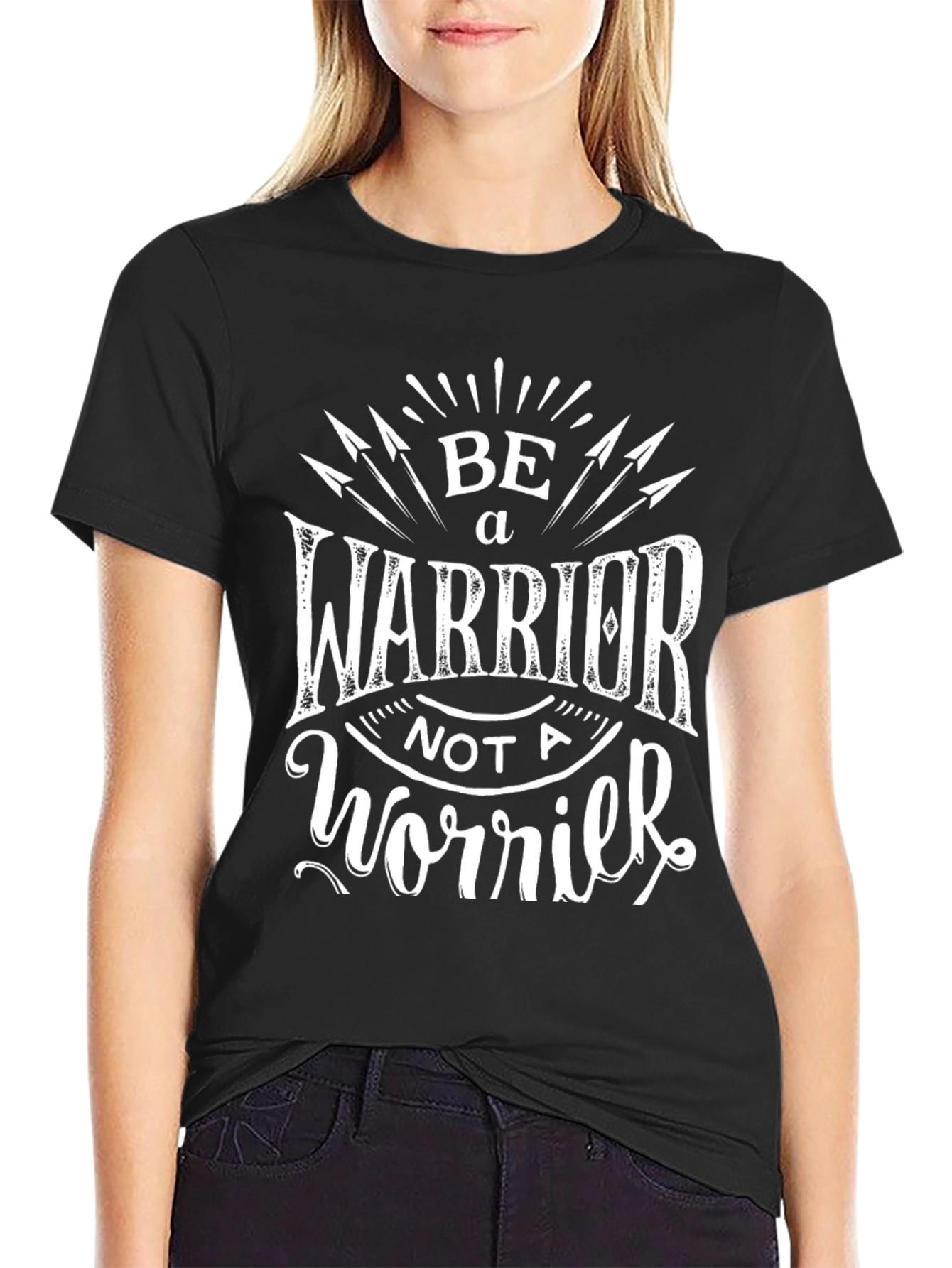 Be a Warrior Graphic Tee - Inspiring Black T-Shirt