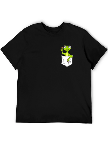 Frog in Pocket Peace Sign T-Shirt