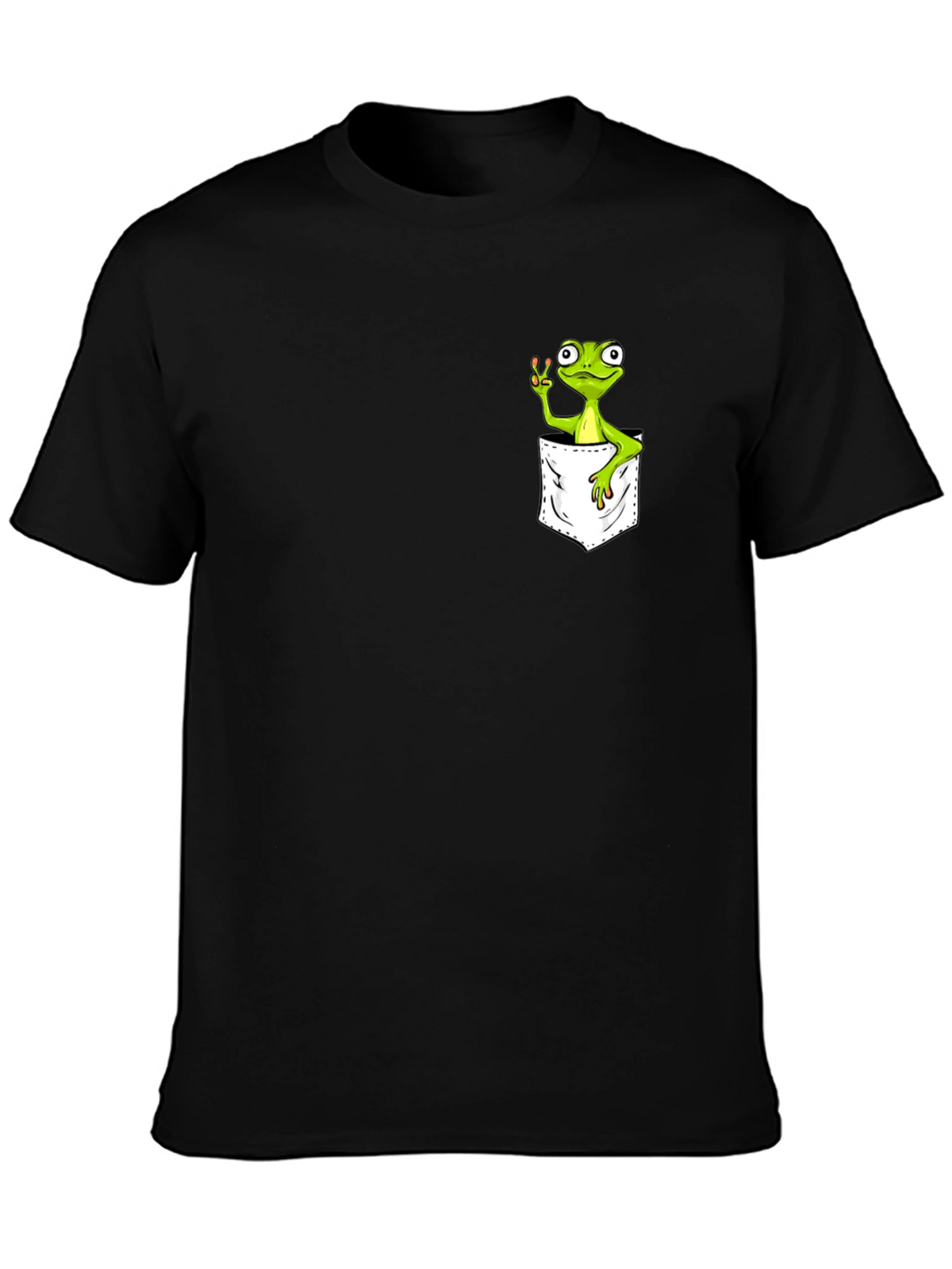 Frog in Pocket Peace Sign T-Shirt
