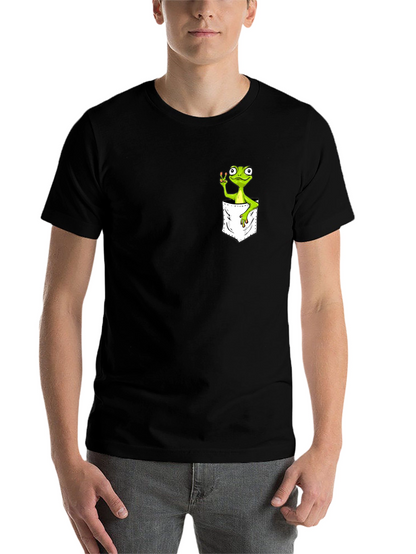 Frog in Pocket Peace Sign T-Shirt