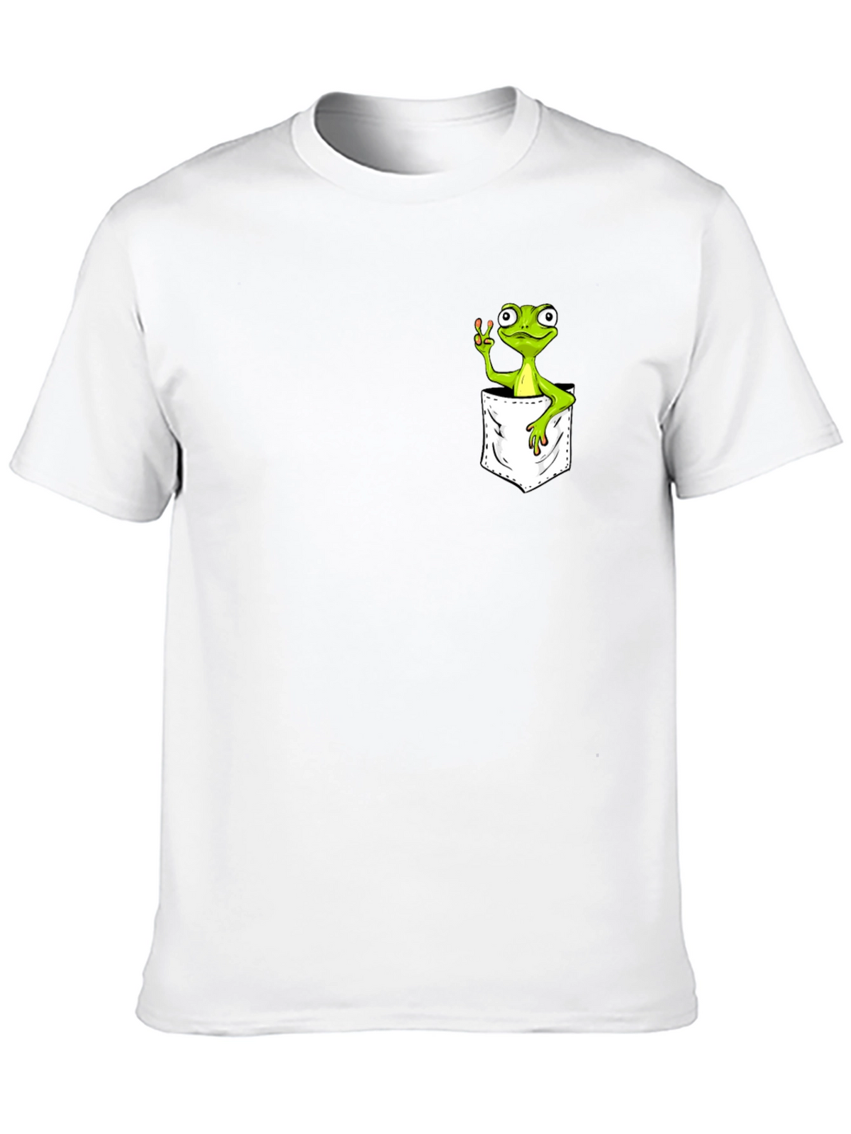 Frog in Pocket Peace Sign T-Shirt
