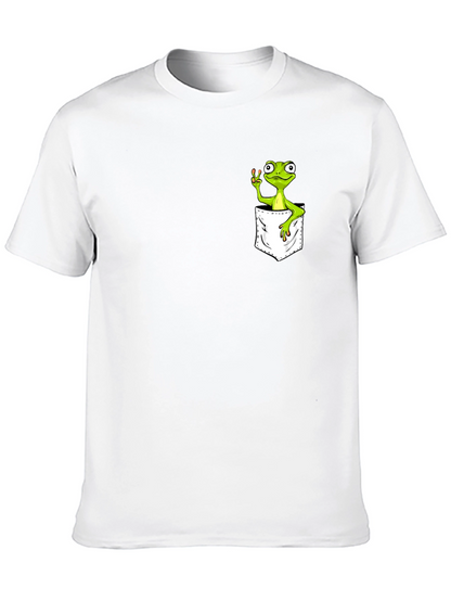 Frog in Pocket Peace Sign T-Shirt