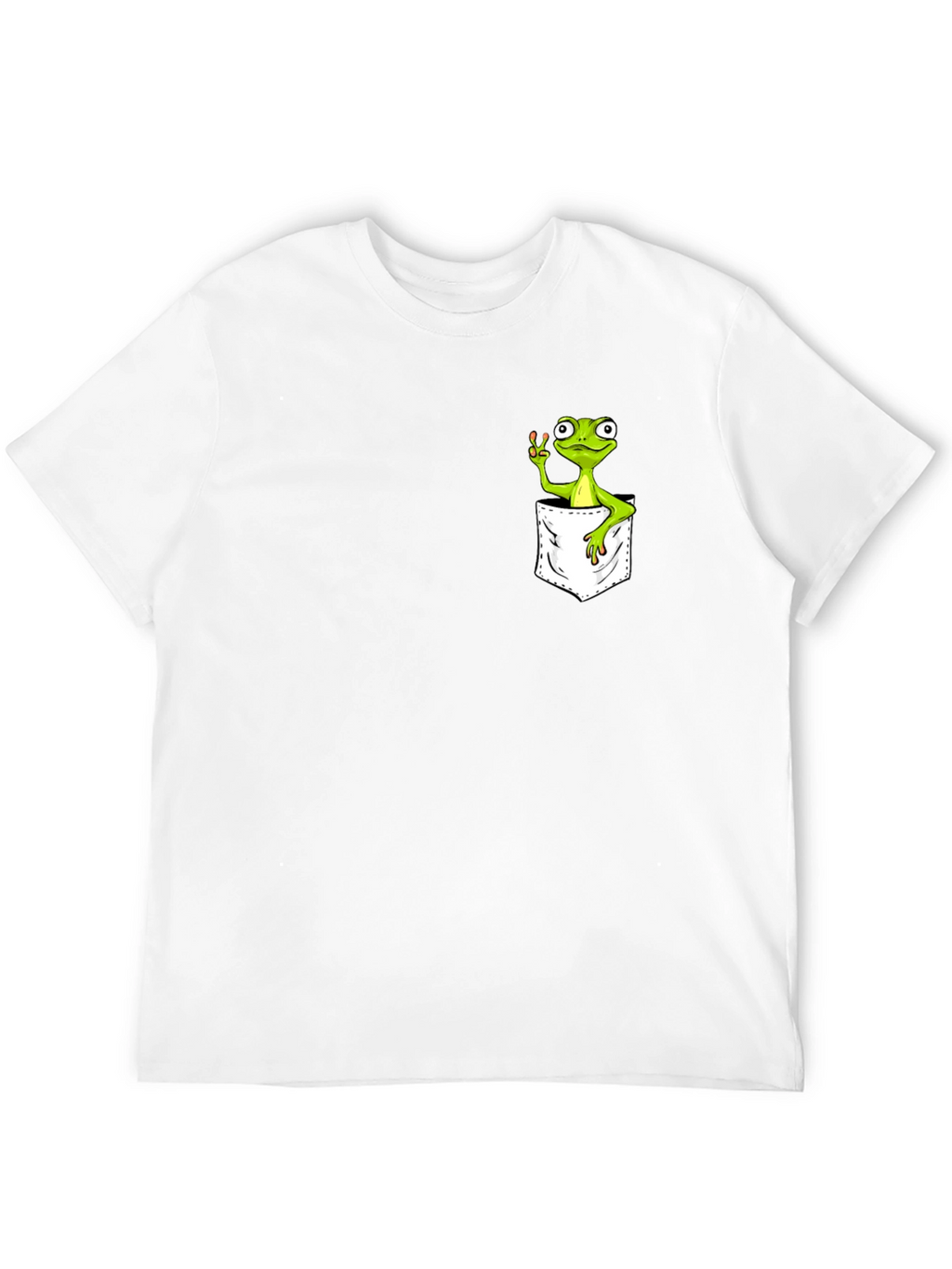 Frog in Pocket Peace Sign T-Shirt