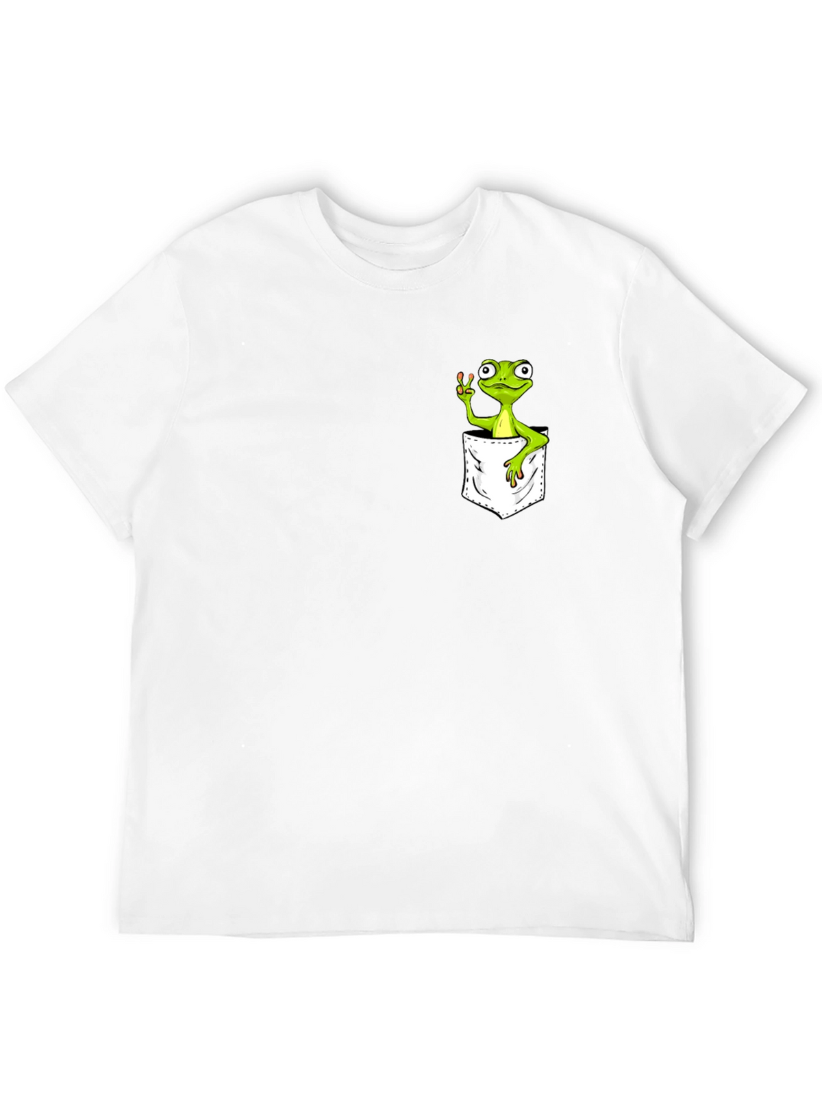 Frog in Pocket Peace Sign T-Shirt
