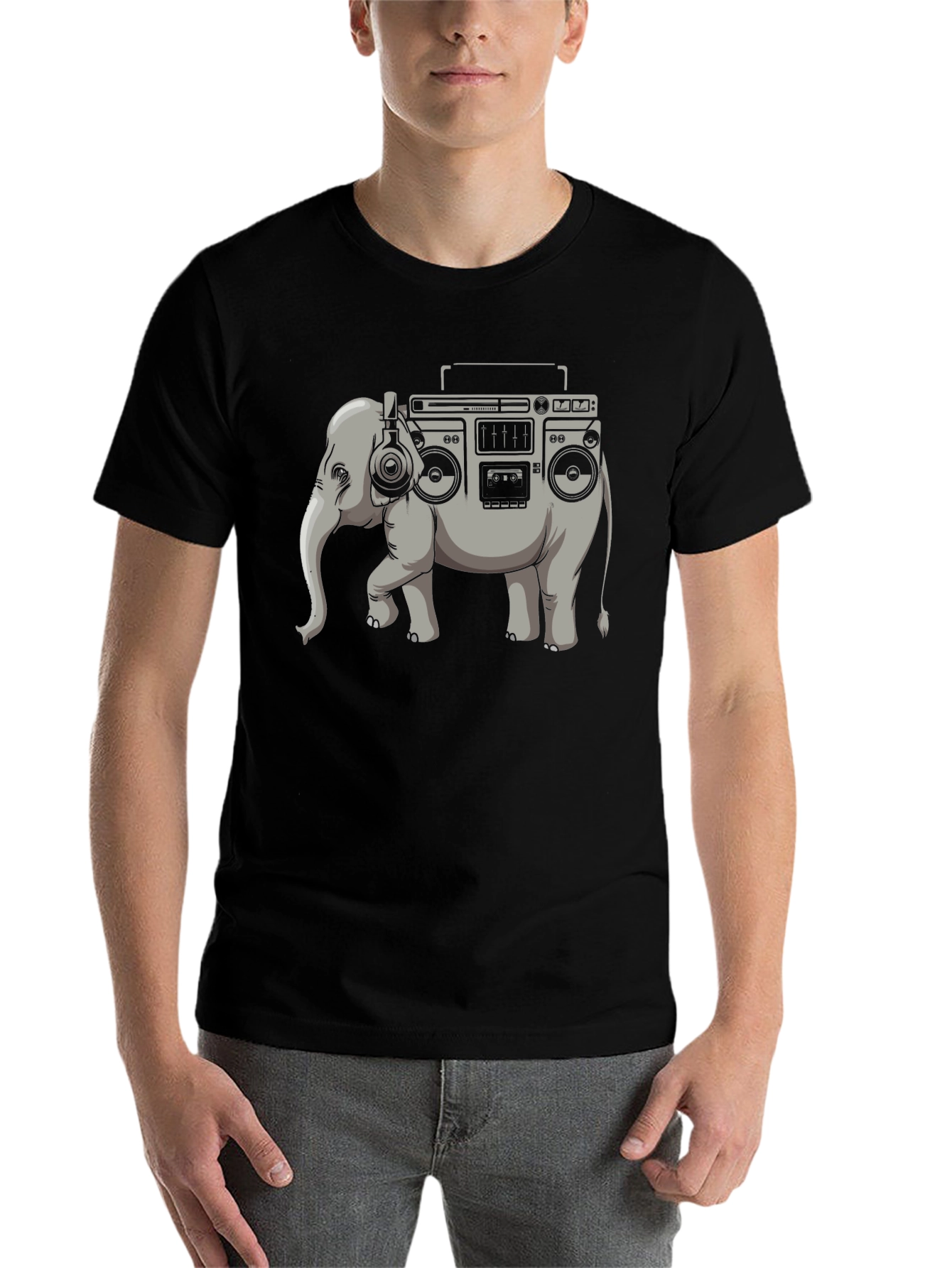 Elephant Boombox Graphic T-Shirt