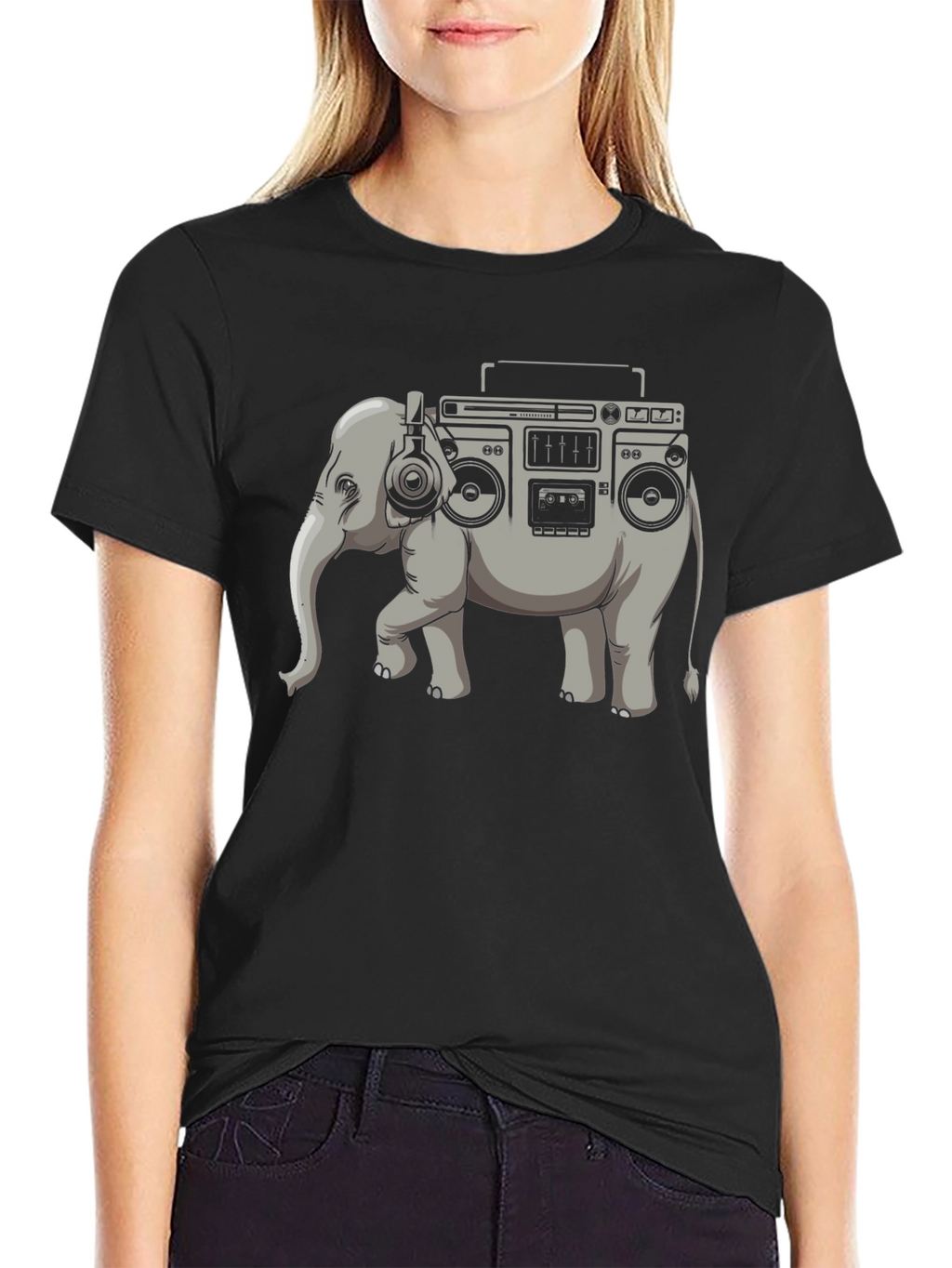 Elephant Boombox Graphic T-Shirt
