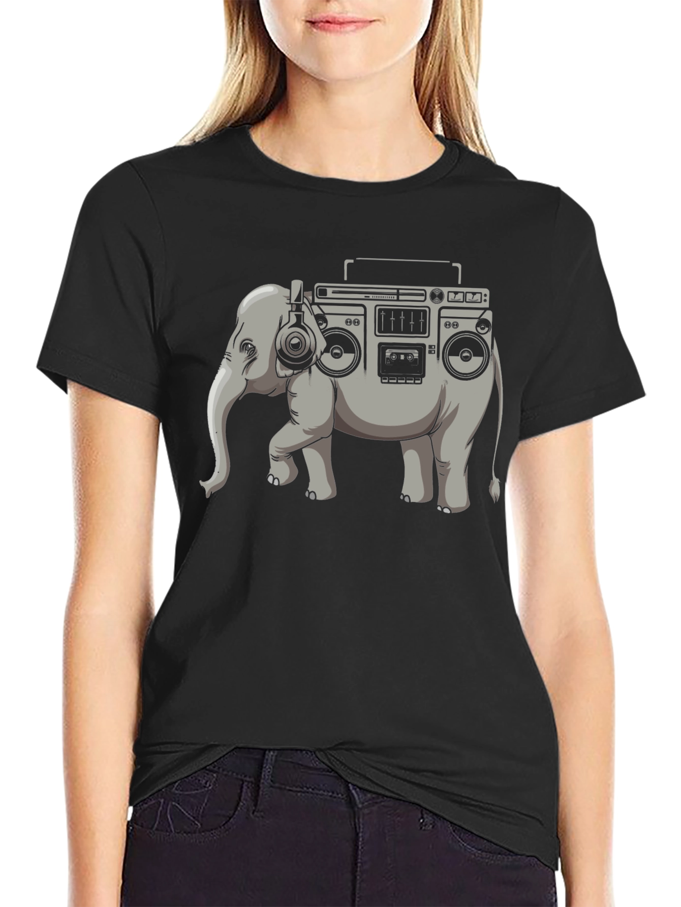 Elephant Boombox Graphic T-Shirt