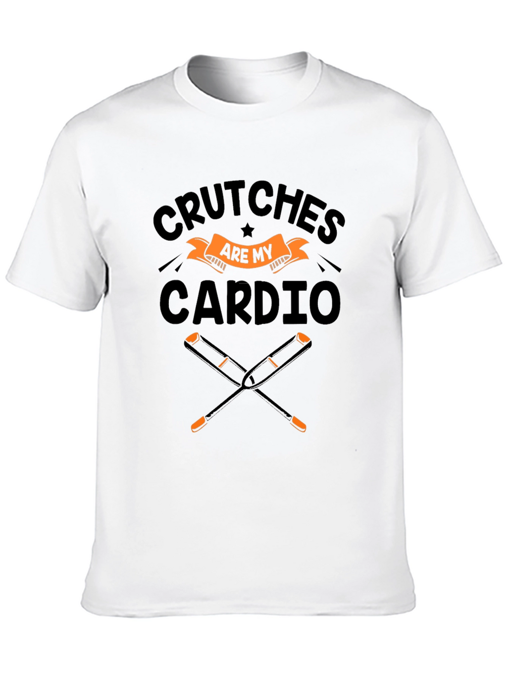 Crutches Are My Cardio Black T-Shirt