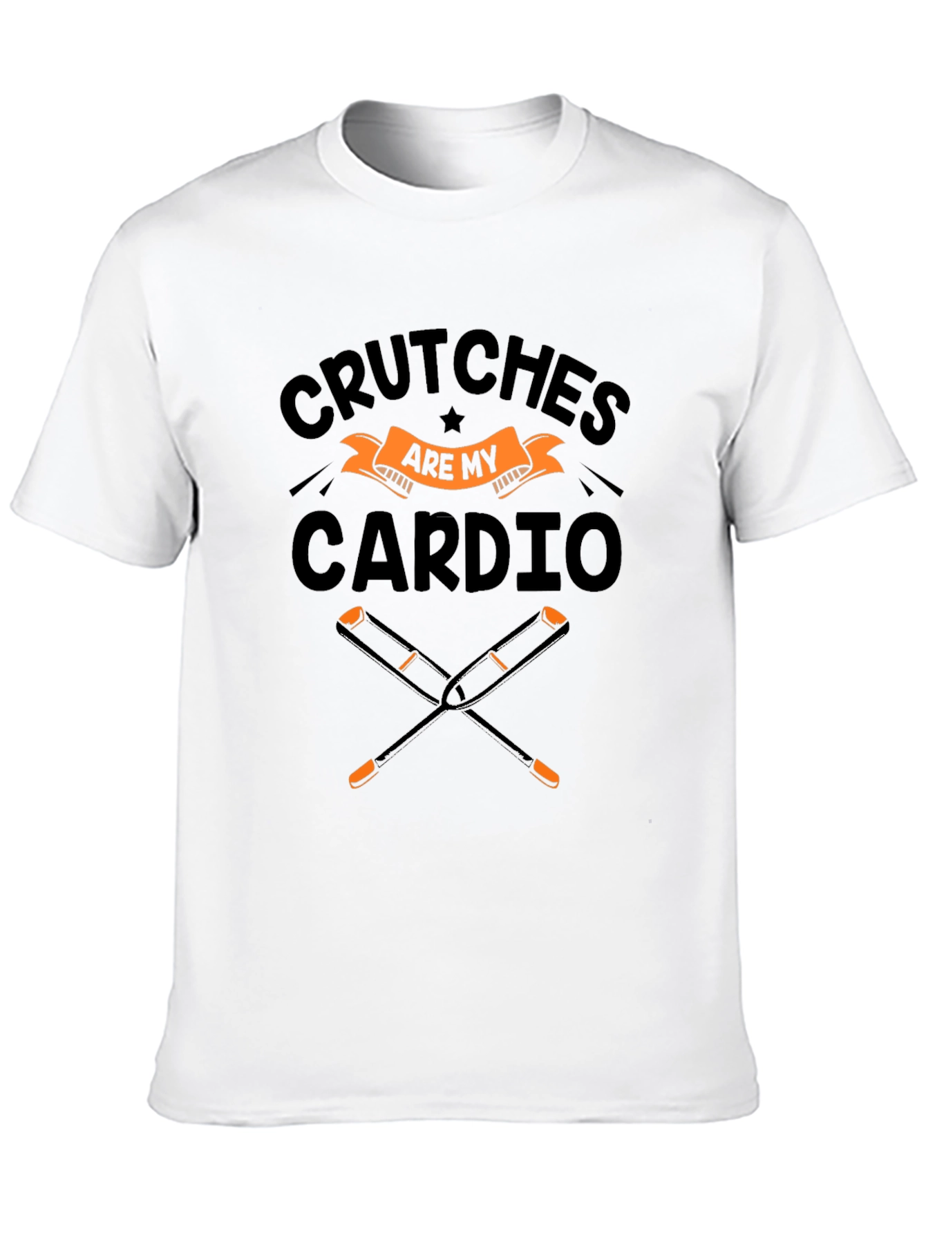 Crutches Are My Cardio Black T-Shirt