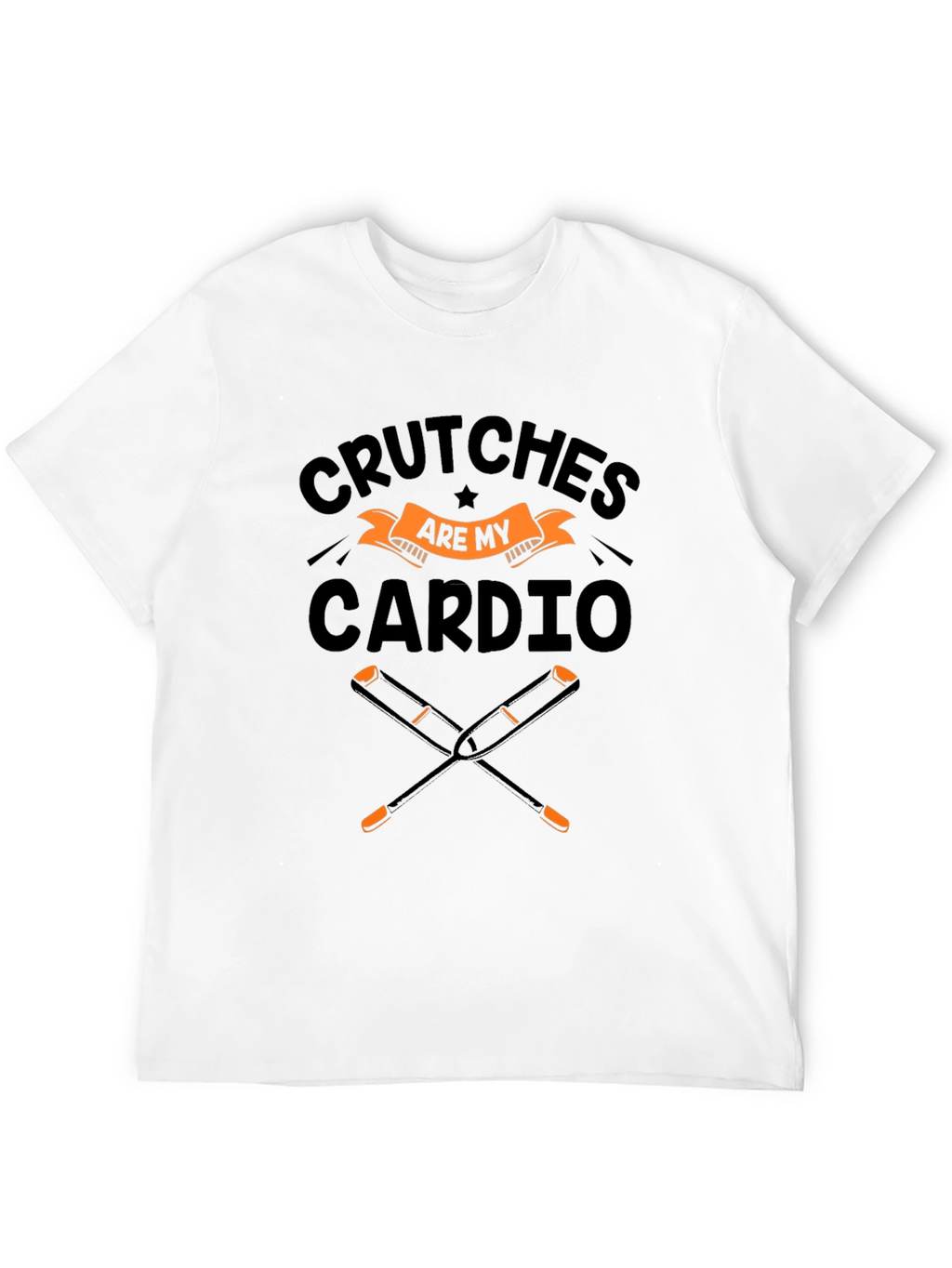 Crutches Are My Cardio Black T-Shirt