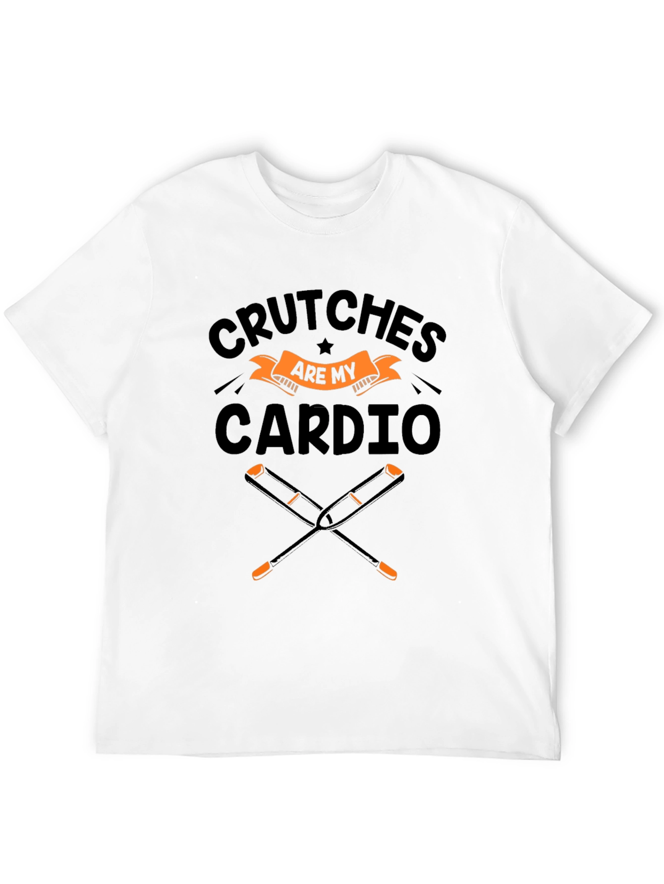 Crutches Are My Cardio Black T-Shirt