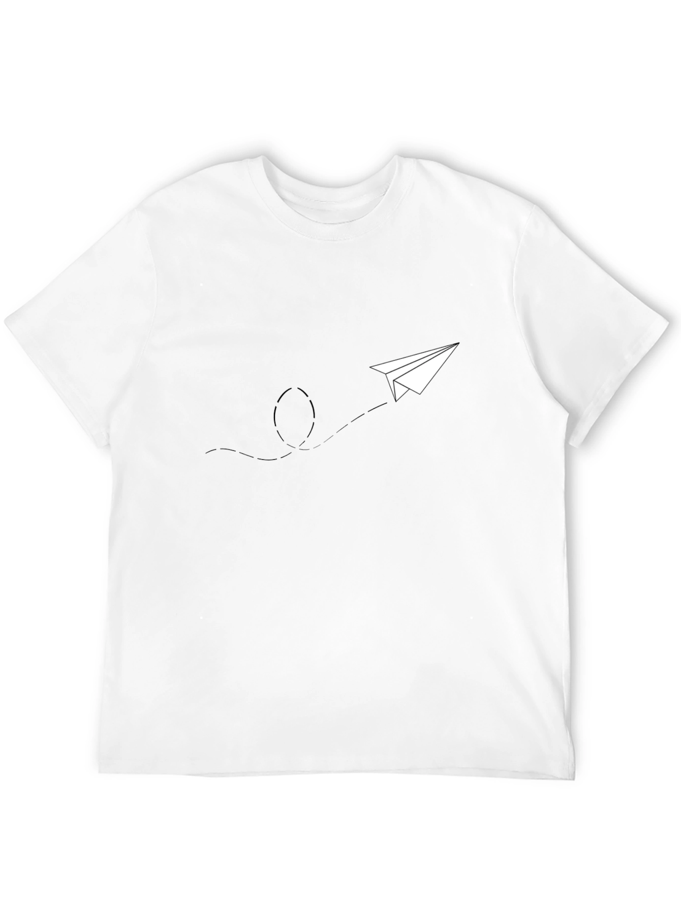 Mens Black Graphic Tee - Paper Airplane Design