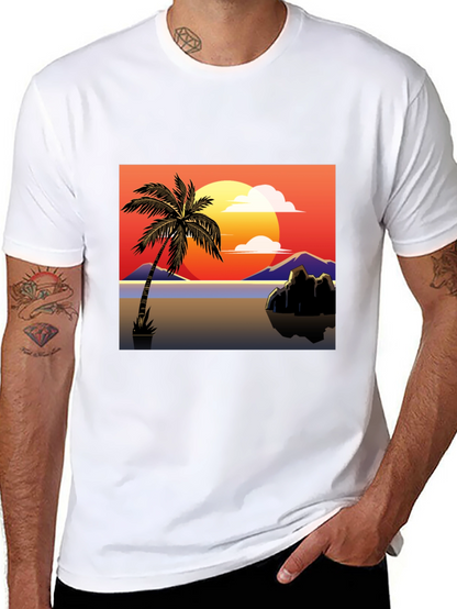 Sunset Palm Tree Graphic Tee