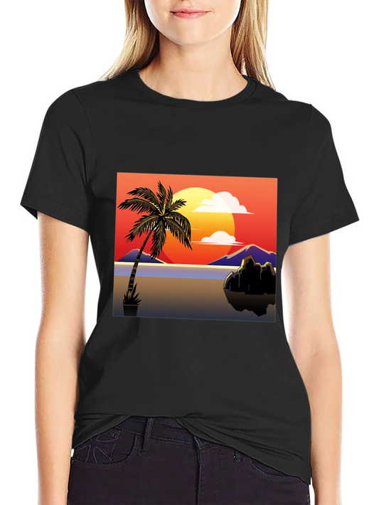 Sunset Palm Tree Graphic Tee