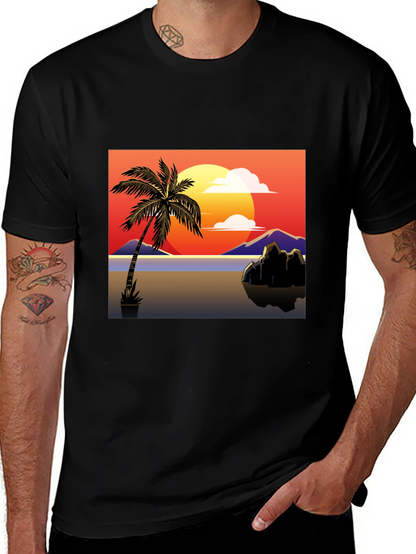 Sunset Palm Tree Graphic Tee