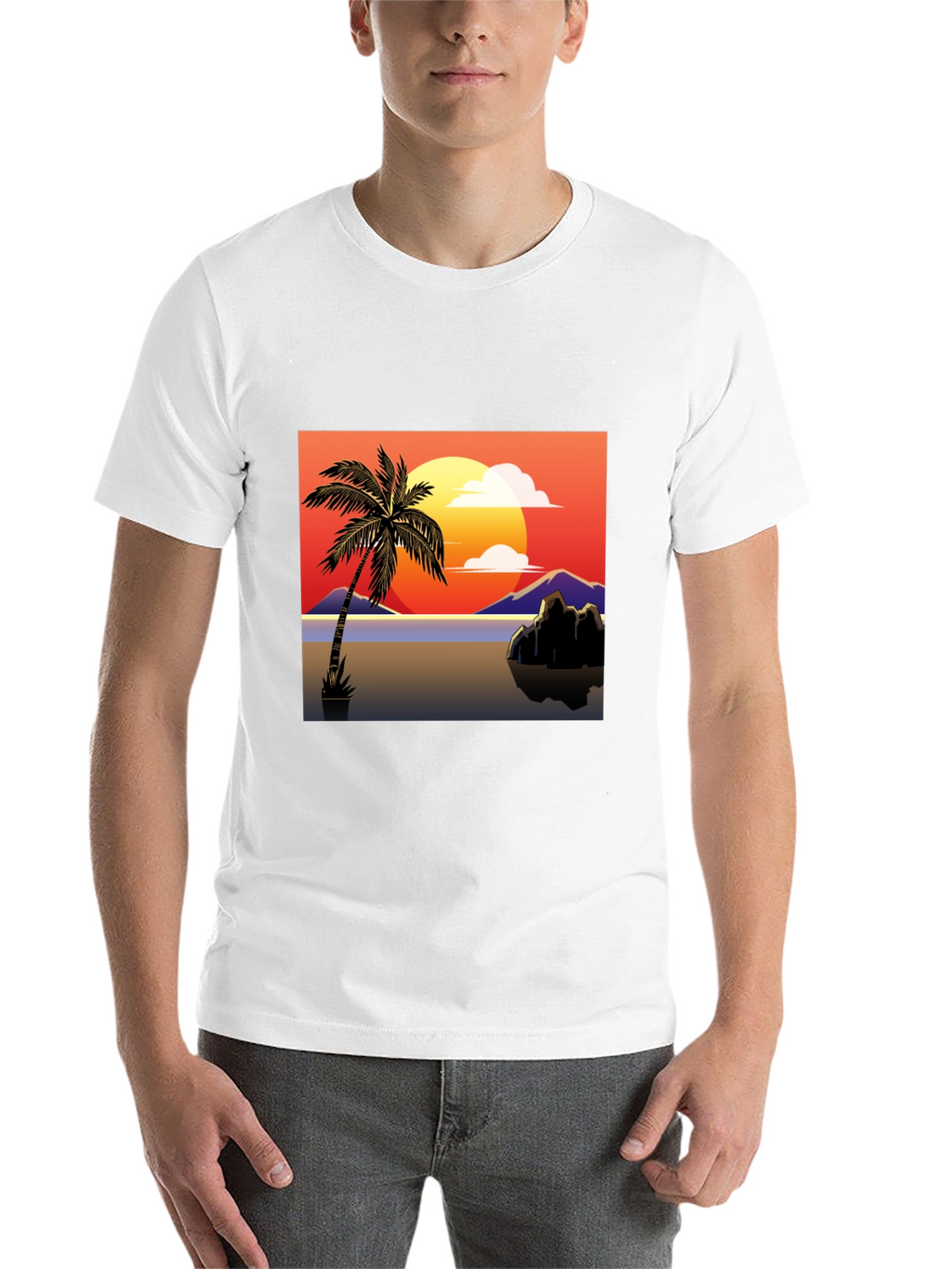 Sunset Palm Tree Graphic Tee